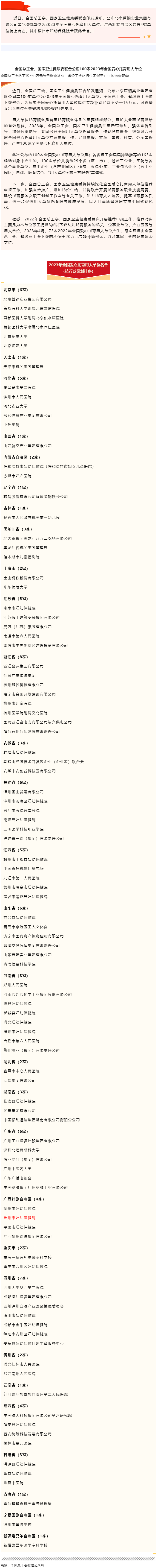 全國總工會(huì)、國家衛(wèi)生健康委聯(lián)合公布100家2023年全國愛心托育用人單位.png