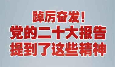 【黨的二十大】踔厲奮發(fā)！黨的二十大報(bào)告提到了這些精神
